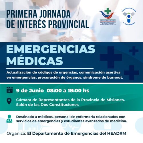 Realizarán la Primera Jornada Provincial de Emergencias Médicas